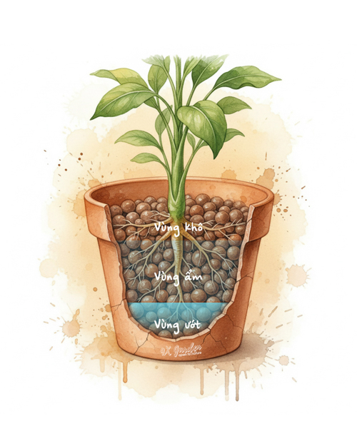 Cấu trúc chậu cây trồng không đất thủy sinh 9X Garden